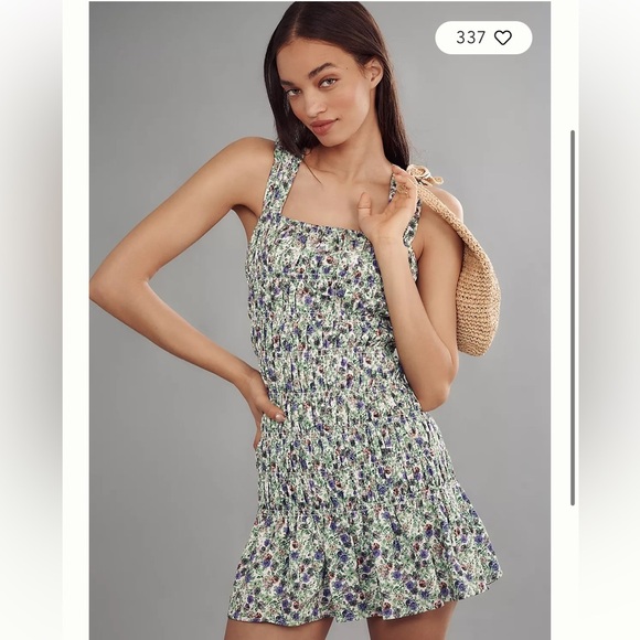 Anthropologie Endless Rose sleeveless Smocked Mini Dress - Picture 1 of 5